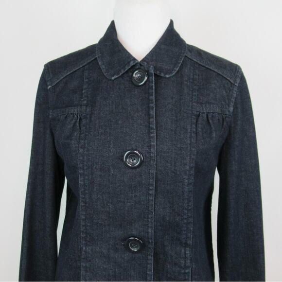 CHARTER CLUB Vintage Dark Wash Denim Jean Jacket Women’s Size Medium - Picture 11 of 12